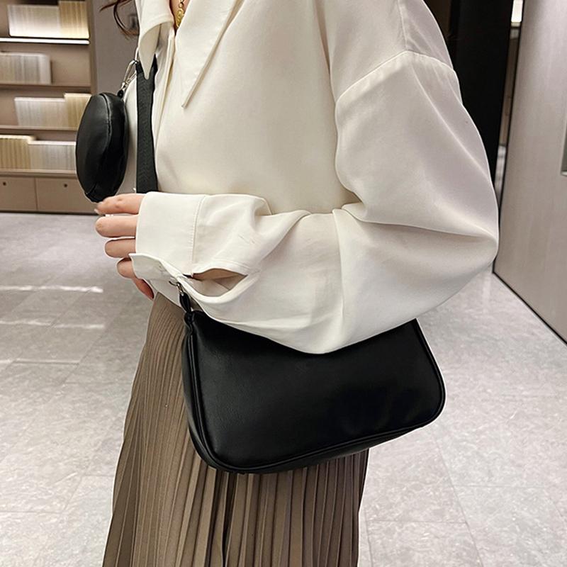 Fashion Ladies Hobos Underarm Bag Simple Women Shoulder Crossbody Bags Female Girls Small Handbags with Purse