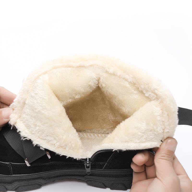 Winter snow boots thickened warm fur integrated cotton shoes youth platform bread shoes velvet Martin boots