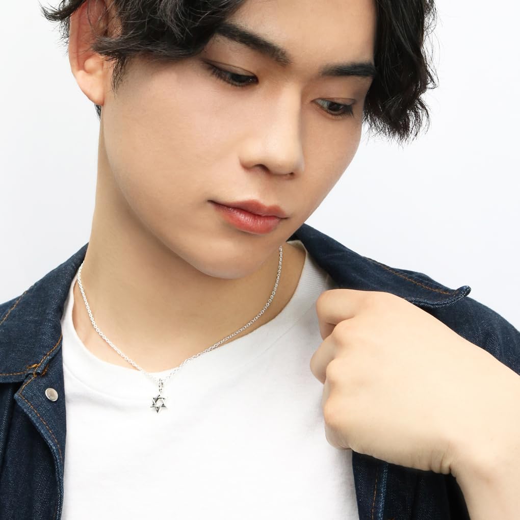 [Shinjuku Gin no Kura] Hexagramme Étoile Hexagramme Argent Sterling 925 Pendentif Top, Étoile de David, Style Juif, Simple