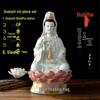 Guanyin Bodhisattva Ceramic Lotus Statue Ornament