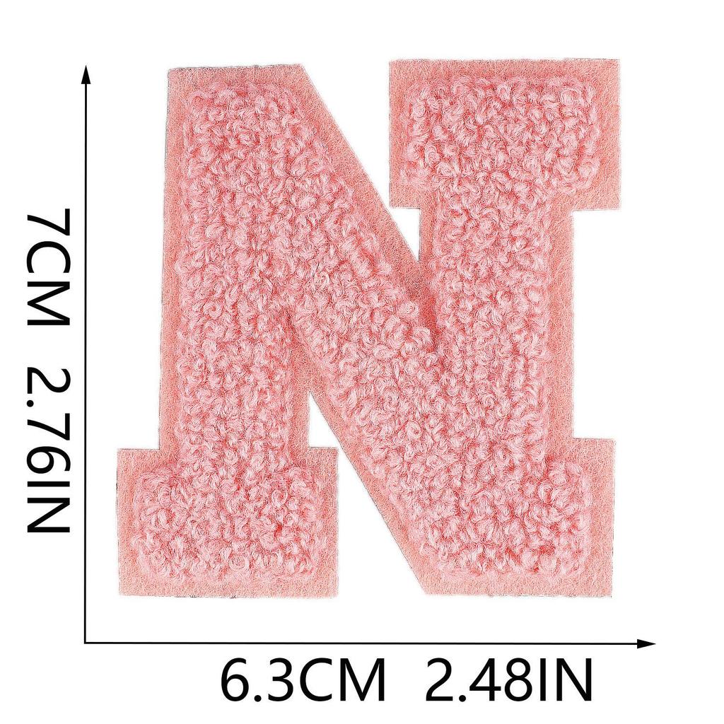 Xiao Tian Colorful 7cm Chenille A-Z Alphabet Embroidered Cloth Patch for Bags