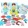 Baby Montessori Threading Toys 3D Dress-Up Puzzles Game Matching Jigsaw Wooden Toy Fine Motor Skills Education Toy for Boy Girls