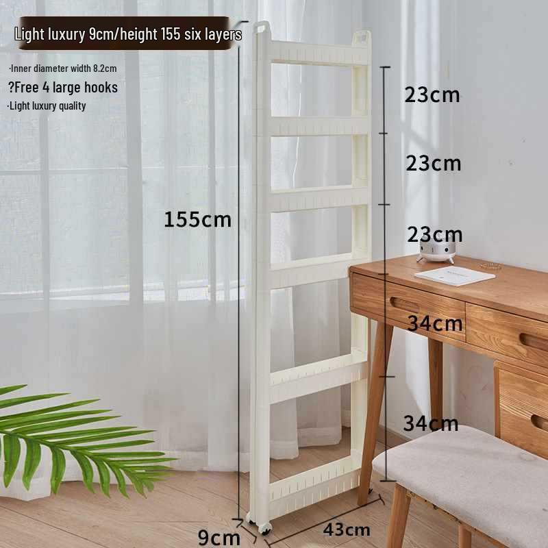 Ultra-Slim Gap Storage Rack for Kitchen, Bathroom, Fridge, Wall Corner, Bedside, and Living Room.