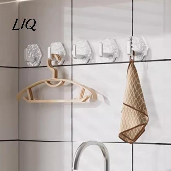 Home Organization Hooks Acrylic Adhesive Hooks, Hexagonal Wave Shape, No Drilling Easy Hexagon Installation Hook, Modern Style Clear for Bathroom