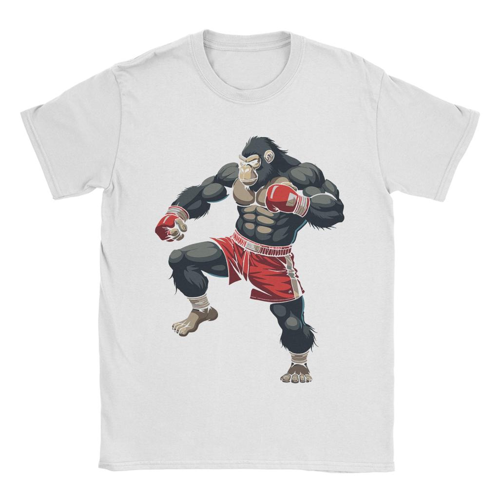 Muay Thai Gorilla Thai Boxing Cotton T-Shirt For Men Summer  Classic T Shirts O-Neck Hipster Tees Big Size Hot Sale Clothes
