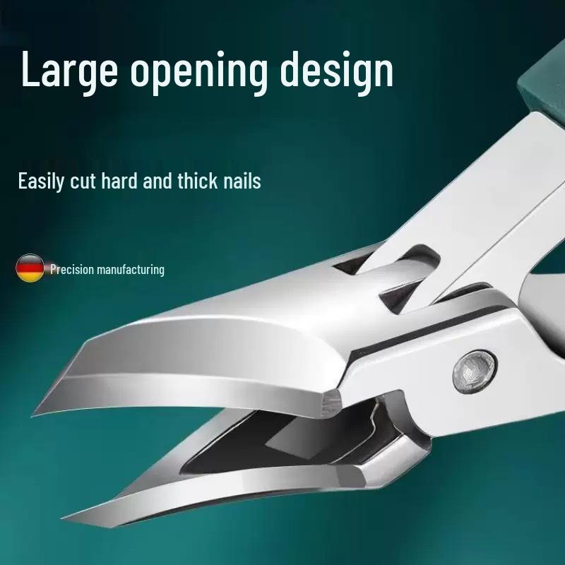 Fine-Tipped Angled Nail Clippers, Large Opening & Anti-Splatter, Portable for Thick and Hard Nails - Manicure Tool