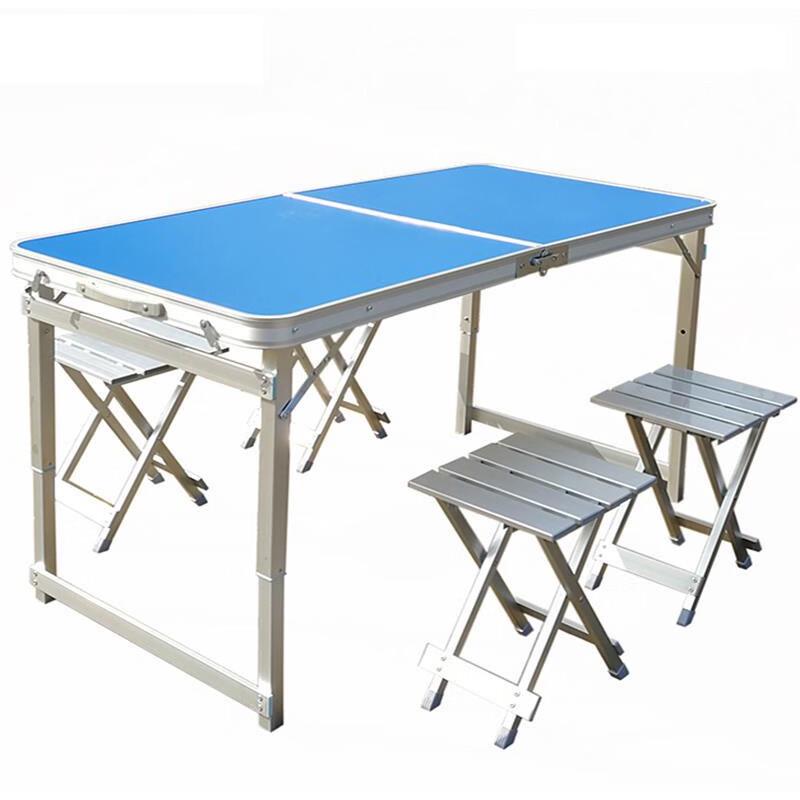 Tri-polar Portable Outdoor Aluminum Folding Table and Chairs Set