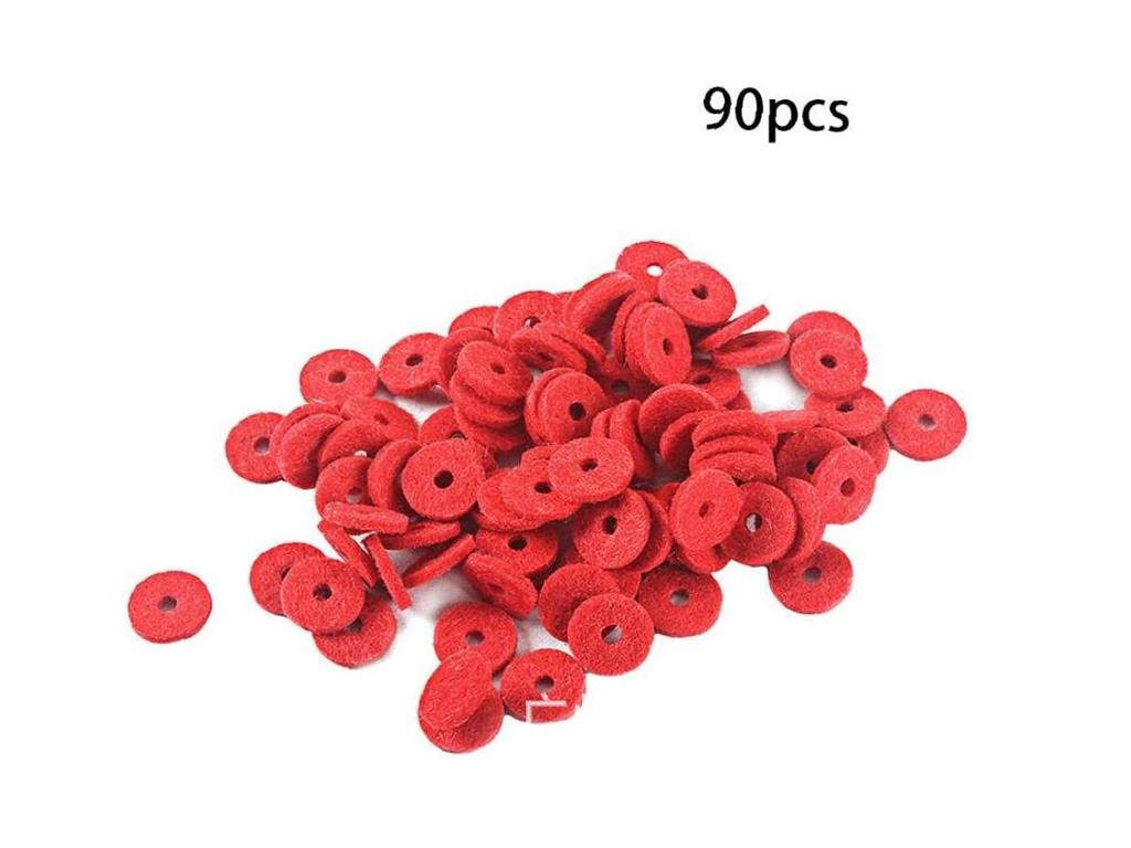 Piano Tuning Kit: Red Felt Rings and Adhesive Washers