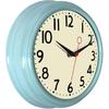 Lumuasky Retro Wall Clock 9.5 Inch Blue Kitchen 50's Vintage Design Round Silent Non Ticking Battery Operated Quality Quartz Clock (Robin Egg Blue)