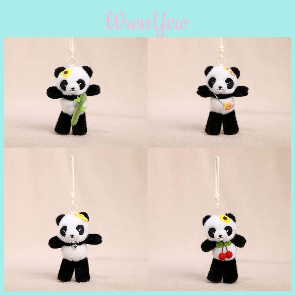 Panda Plush Keychain With Long Legs And Bamboo Detail For Kids And Adults