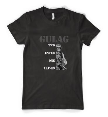 Gulag Zwei treten ein Einer verlässt Call Duty Gaming Personalisiertes Erwachsenen- und Kinder-T-Shirt