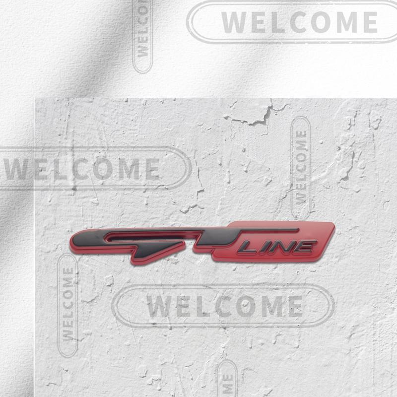 AIL1 3D Metalen GT Line Logo Auto Letter Embleem Grille Badge Sticker Kofferbak Decals Voor Kia Sportage Sorento K3 K5 K9 Styling Accessoires