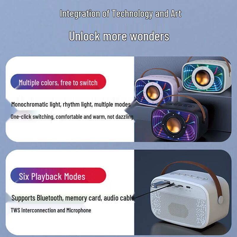 Abyss Mirror W20 Bluetooth Speaker: Floating Design, Colorful Lights, High Volume, Rich Sound & Deep Bass