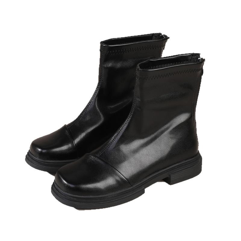 Skinny boots Martin boots women's British new boots muffin bottom versatile spring, summer and autumn boots velvet fashion boots