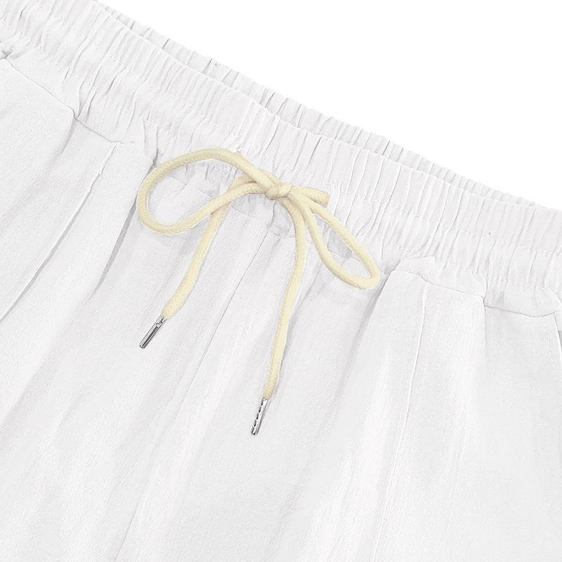 Linen Breathable Wide-legged Trousers Men's Models Summer and Autumn Thin Section Loose Sports Loose Straight Casual Trousers Male