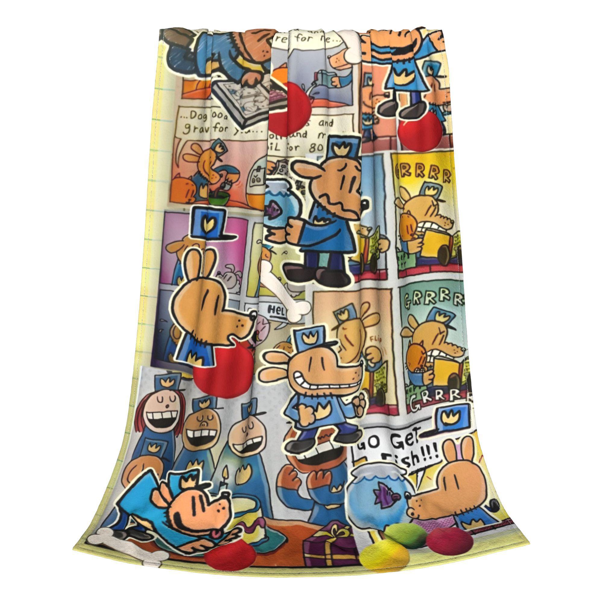 

Dog Man Dogman Movie Comic Blankets Cartoon Fleece Awesome Breathable Throw Blankets for Chair Covering Sofa Textile Decor 200x150cm 80x60in
