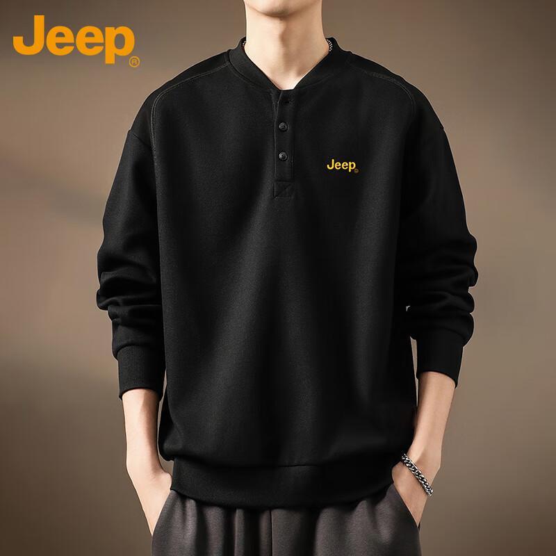 

JEEP Men s Henley Long-Sleeve Casual Top XL