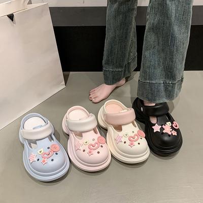 Cute Cartoon Non-slip Bag Head Slippers Women's Outer Wear 2025 Spring and Summer Comfortable Bag Head Slippers
