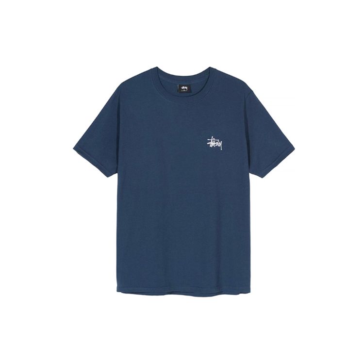 Stussy Basic Tee Classic Basic Printed Short Sleeve American Vintage T-Shirt Unisex Tops Navy 1904181-507