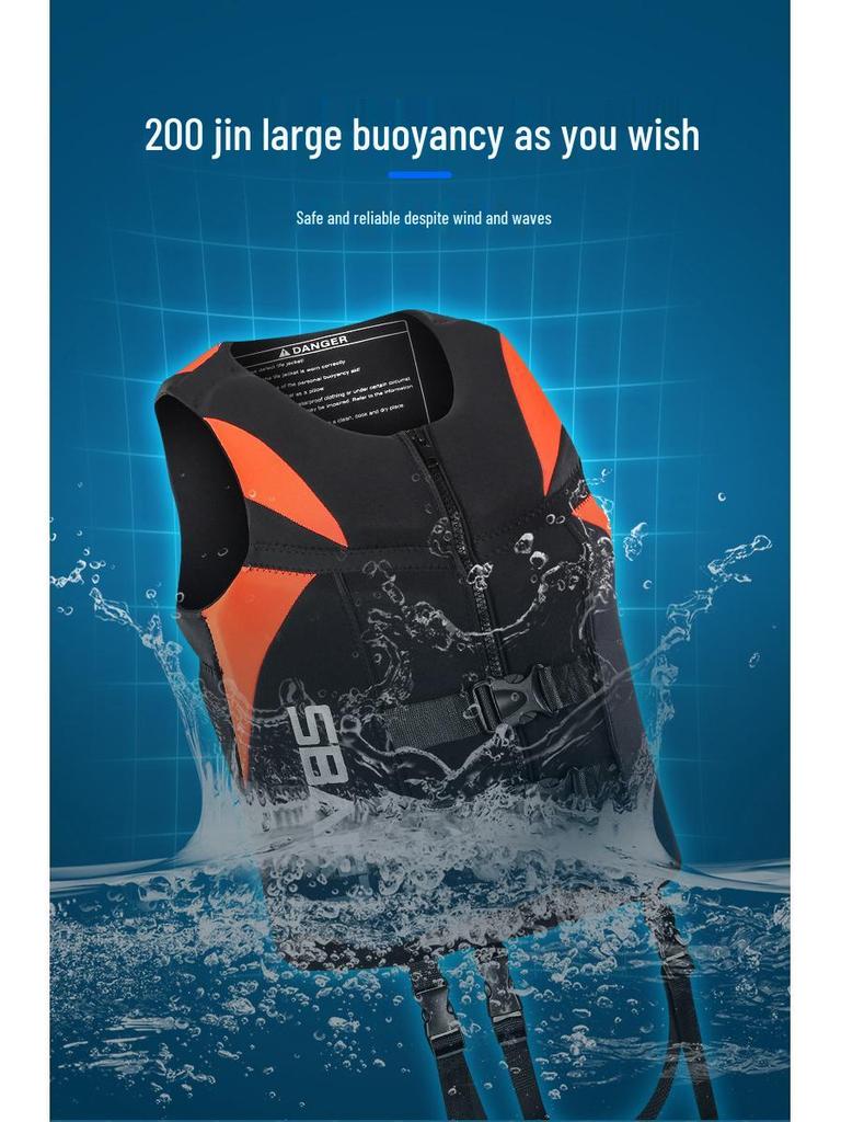 Adult Portable High Buoyancy Life Vest for Rafting and Paddleboarding
