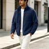 Men's Lined Thickened Stand Collar Jacket Warm Winter Outerwear Coat
