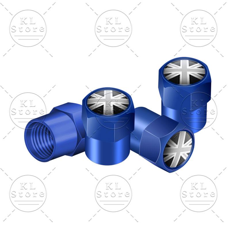 Exterior 4Pcs United Kingdom National Flag Badge Car Wheel Tyre Tires Valve Stem Caps Dust-proof Cover For Universal Automobiles