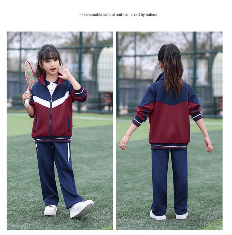 Primary School Spring/Autumn Sportswear: 3-Piece POLO Set with Summer Short Sleeve Garden/Class Uniforms