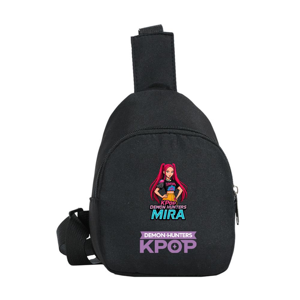 Anime Cartoon K-Pop Demon Hunters Printed Kawaii Chest Pack for Boy Girl Shoulder Bag Student Portable Crossbody Pouch Kid Gift
