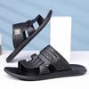 Men Black Leather Slippers Handmade Simple Flats Summer White Outdoor Roman Sandals Brown Open Toe Beach Shoes Plus Size