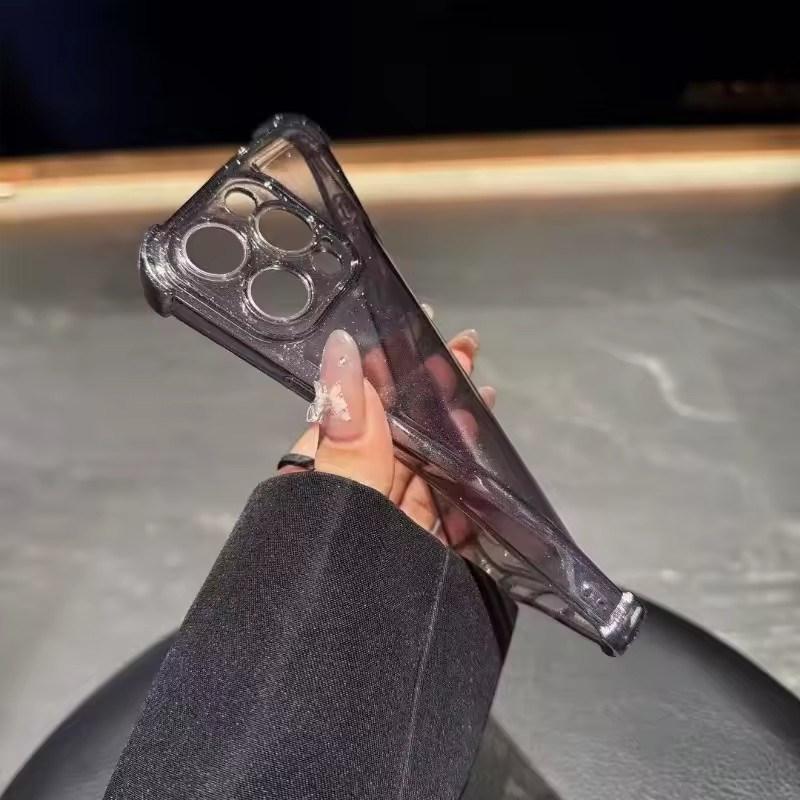 Custodia di lusso glitterata bling trasparente in silicone per iPhone 16 15 14 13 12 11 Pro Max Plus X XR XSMax 16E Placcatura Airbag Antiurto Cover in TPU