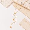 Korean-style Niche-design Rhinestone-studded Bamboo Stainless Steel Eight-pointed Star Long-tassel Sweater Chainsleek
