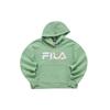Logo Print Sports Short Loose Hooded Sweatshirt Women Sweatshirt Mist-Green T11W213203F-LG