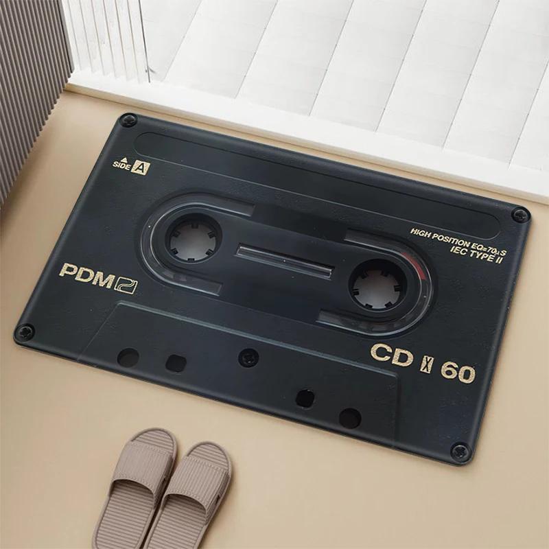 Vintage Cassette Music Tape Mat for Hallway Prayer Rug Carpets Living Room Carpet Rugs Doormat Entrance Door Home Bath Foot Mats