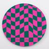 Coaster Exquisite Checkerboard Acrylic Coaster Stylish Rounded Placemat for Coffee Tea Table Decoration