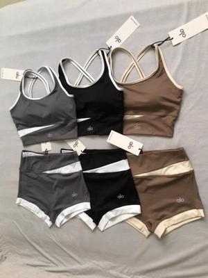 מכנסי יוגה קצרים לנשים Alo Summer: מכנסי ריצה וכושר קז'ואל, בעלי תחושת "כמעט ללא", מתייבשים במהירות, בצבעים מנוגדים, עם 3 נקודות.