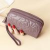 Elegant Long Women's Genuine Leather Clutch Wallet with Thin Korean Style Zipper