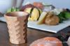 TOUGEI Sake Set and Kasuri Wooden Sake Cup and Sake 25ml 3-Piece (Pure, Shaved, Patterns) Cup, Approx.