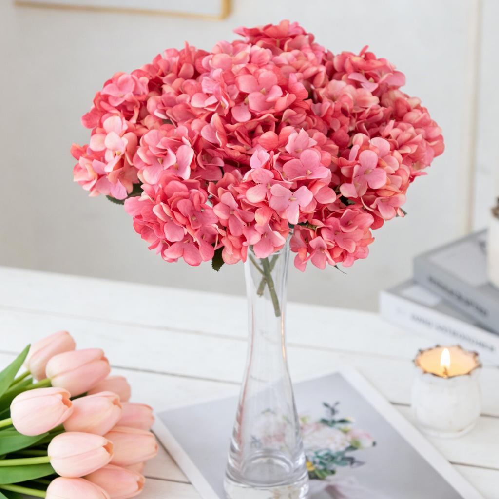 Artificial Flowers Silk Hydrangea Vase Home Room Decora Accessories Wedding Wreath Fake Plants Festival Garland Material Gifts