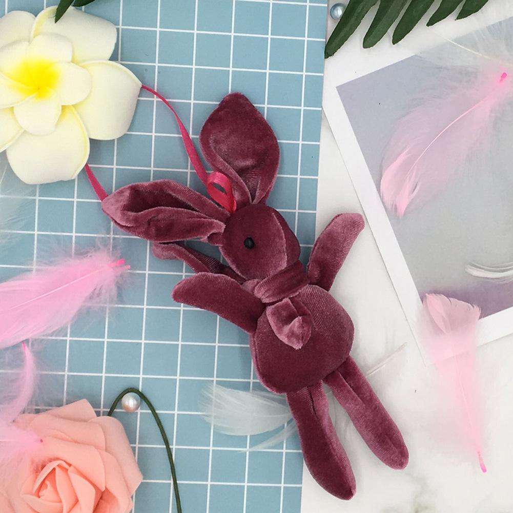 Cute Plush Rabbit Shape Hanging Pendant Toy Keychain for Valentine