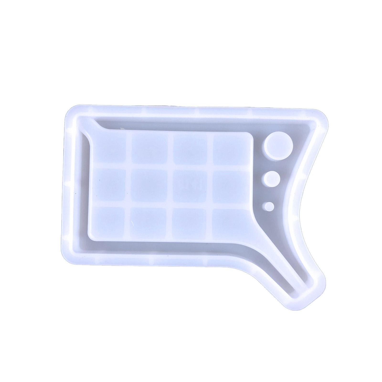 

Blank Tray Mold with Disc Epoxy Resin Rolling Silicone Pallet Mold Suitable for Resin Casting DIY Craft Home Decoration чистый