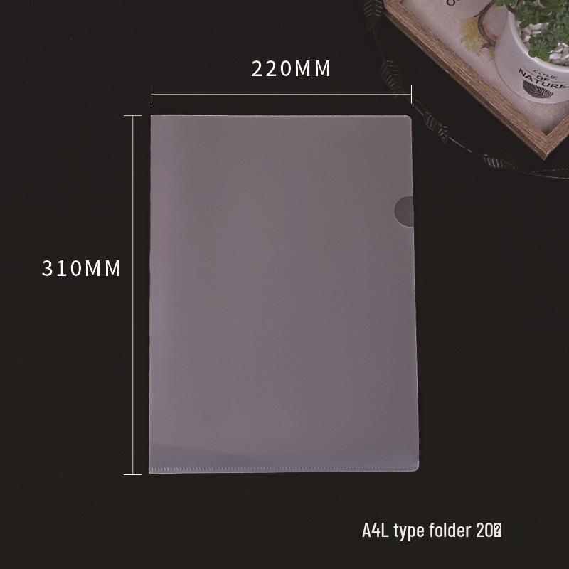 Transparent Waterproof A4 L-Shaped Document Folder with Single Clip
