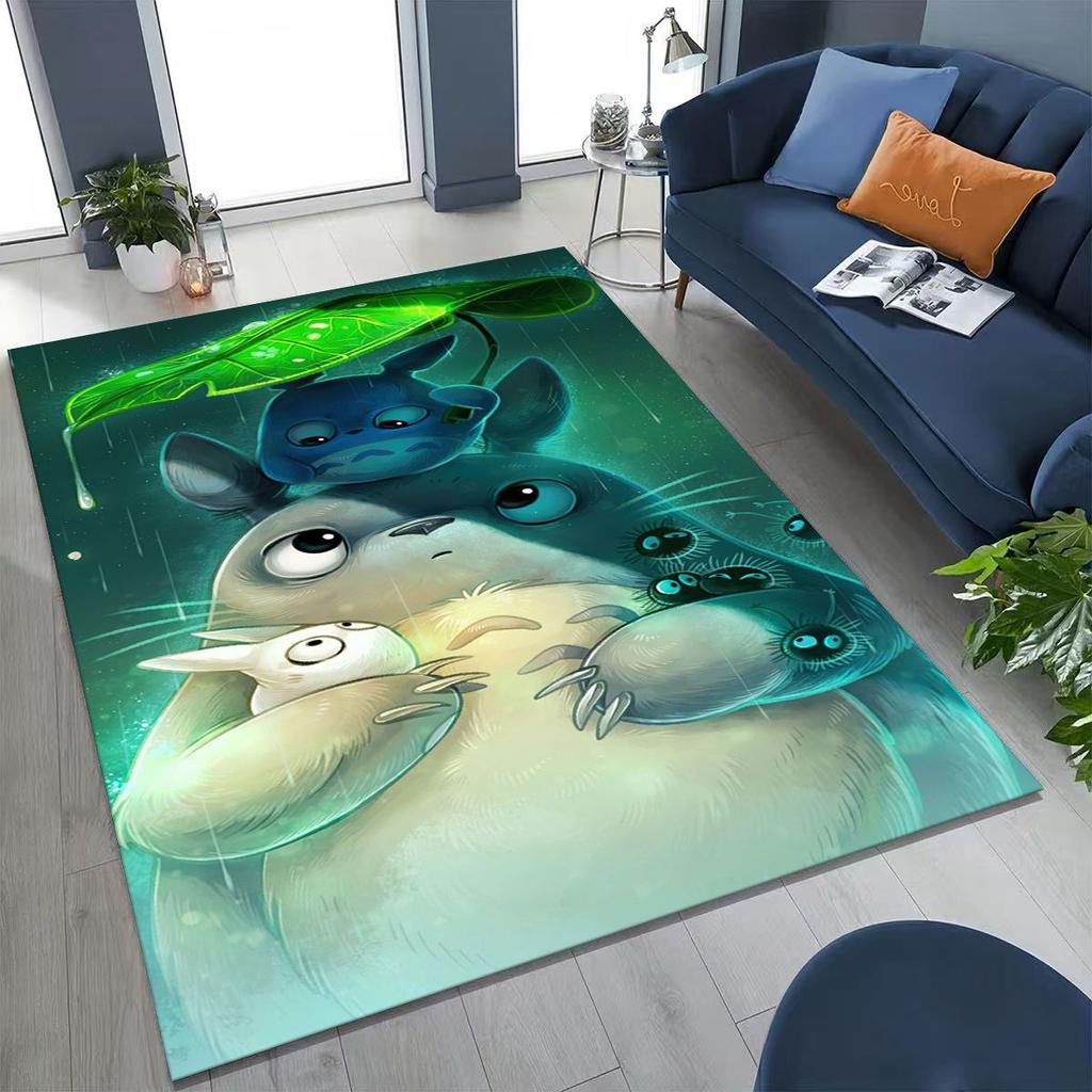 Kawaii T-Totoros Cartoon Art Carpet Rug for Bedroom Living Room Sofa Home Doormat Decor,Large Kids play Non-slip Floor Mat