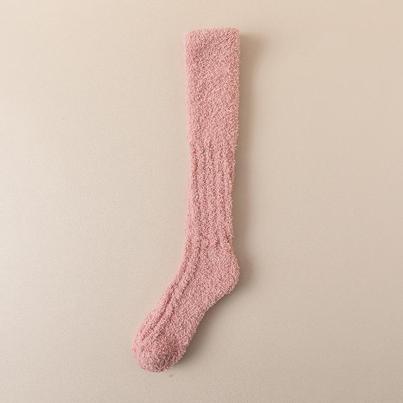 Couple's Coral Fleece Winter Socks: Thick, Velvet-Lined, Cozy Home Sleep Socks for Calf Warmth