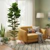 Artificial Indoor Plant, 180 cm Fiddle-Leaf Fig, Plastic Pot, Solid Wood Trunk, Green