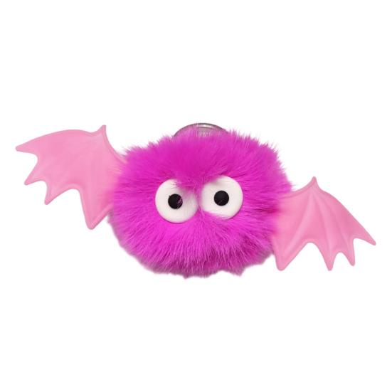 Holiday Gift for Men Halloween Bat Plush Keychain, Cute Devil Furry Pendant Funny Bag Decoration Keys, Vintage Silver Alloy Key Ring, Spooky