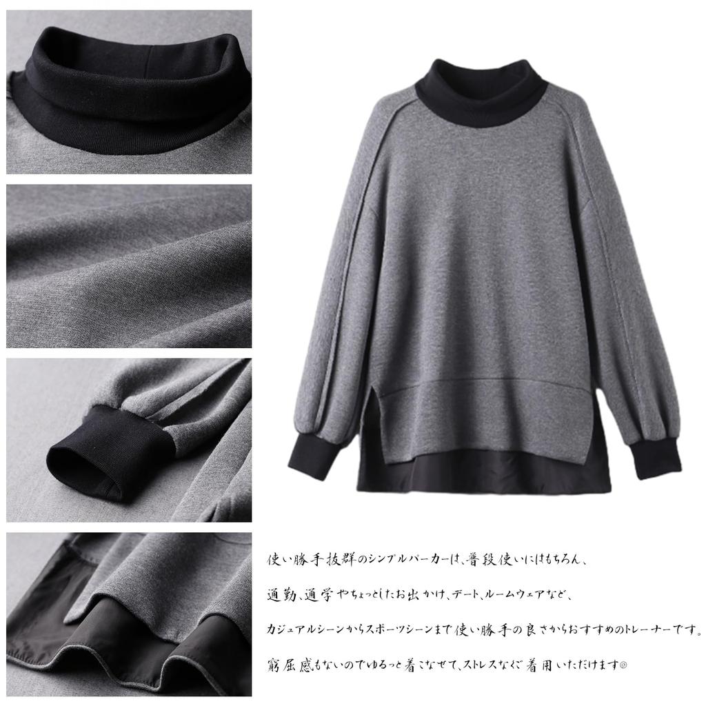 CCGGOWMM High Long Cut and Pullover Loose Casual Plus Sizes Simple Perfect for and Winter Women's Hoodie, Neck, Sleeve, T-Shirt, Sewn, Sportswear,