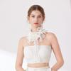 Ruffle Faux Collar Cuffs Sleeves Collar Insert Outfit Enhancer for Office Women Various Occasion Clothing Accessory