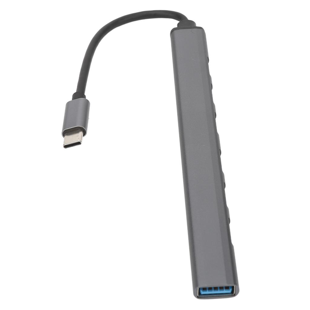 7 in 1 Type C Hub Aluminium Alloy Docking Station Multiport Adapter Dongle Plug and Play for PC