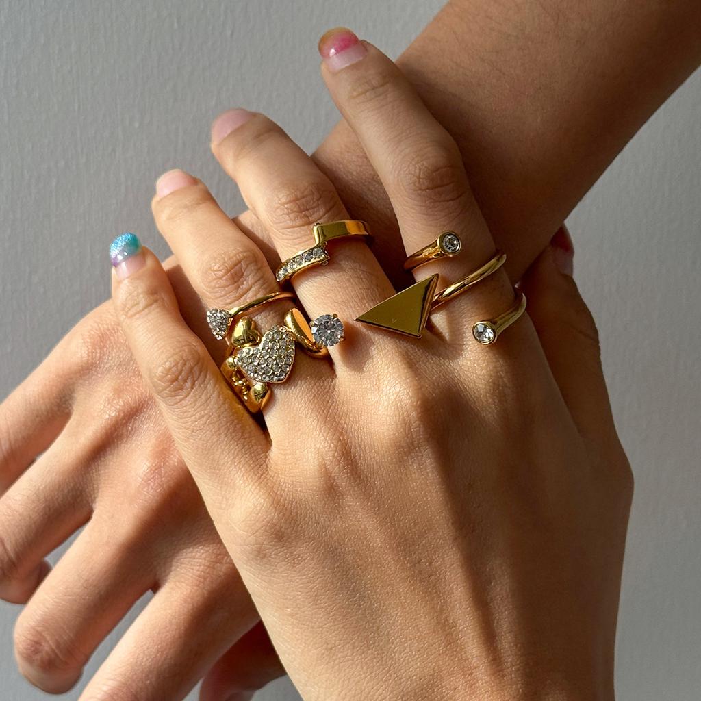 European and American zircon ring does not fade titanium steel jewelry ring stainless steel