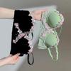 New French Retro Sexy Lace Sweet Floral Embroidery Bra Push-up Bra
